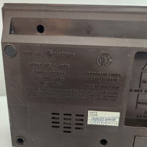 Vintage GE General Electric Digital Alarm Clock Radio Model 7-4634B Working - Picture 4 of 7